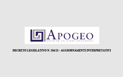 DECRETO LEGISLATIVO N. 184/23 – AGGIORNAMENTI INTERPRETATIVI